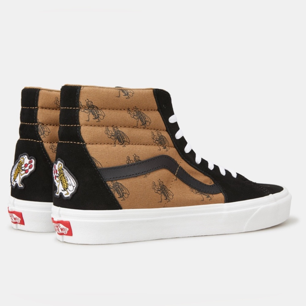 NIB Vans Sk8-Hi Check Research Suede Skate Sneakers In Brown & Black M 4.5, W 6